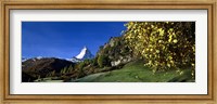 Low angle view of a snowcapped mountain, Matterhorn, Valais, Switzerland Fine Art Print