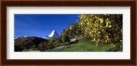 Low angle view of a snowcapped mountain, Matterhorn, Valais, Switzerland Fine Art Print