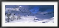 Snowcapped mountain in a polar landscape, Simplon pass, Switzerland Fine Art Print