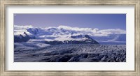 Snowcapped mountains on a landscape, Fjallsjokull and Vatnajokull, Iceland Fine Art Print