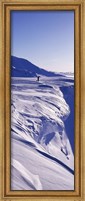 Person walking on a snow covered mountain, Snaefellsnes Peninsula, Iceland Fine Art Print