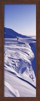 Person walking on a snow covered mountain, Snaefellsnes Peninsula, Iceland Fine Art Print