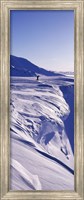 Person walking on a snow covered mountain, Snaefellsnes Peninsula, Iceland Fine Art Print