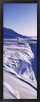 Person walking on a snow covered mountain, Snaefellsnes Peninsula, Iceland Fine Art Print