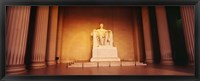 Low angle view of a statue of Abraham Lincoln, Lincoln Memorial, Washington DC, USA Fine Art Print