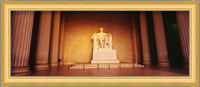 Low angle view of a statue of Abraham Lincoln, Lincoln Memorial, Washington DC, USA Fine Art Print