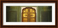 Close-up of a closed door of a palace, Jaipur City Palace, Jaipur, Rajasthan, India Fine Art Print