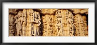 Sculptures carved on a wall of a temple, Jain Temple, Ranakpur, Rajasthan, India Fine Art Print