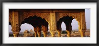 Monuments at a place of burial, Jaisalmer, Rajasthan, India Fine Art Print