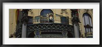 Low angle view of the balcony of a government building, Municipal House, Prague, Czech Republic Fine Art Print