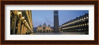 Cathedral lit up at dusk, St. Mark's Cathedral, St. Mark's Square, Venice, Veneto, Italy Fine Art Print