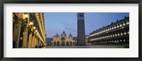 Cathedral lit up at dusk, St. Mark's Cathedral, St. Mark's Square, Venice, Veneto, Italy Fine Art Print