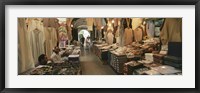 Clothing stores in a market, Souk Al-Liffa, Tripoli, Libya Fine Art Print