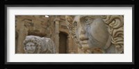 Close-up of statues in an old ruined building, Leptis Magna, Libya Fine Art Print