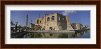 Reflection of a building in a pond, Assai Al-Hamra, Tripoli, Libya Fine Art Print
