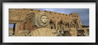 Statue in an old ruined building, Leptis Magna, Libya Fine Art Print