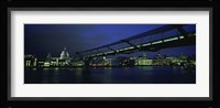 Low angle view of a bridge across a river, Millennium Bridge, Thames River, London, England Fine Art Print