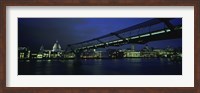 Low angle view of a bridge across a river, Millennium Bridge, Thames River, London, England Fine Art Print