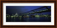 Low angle view of a bridge across a river, Millennium Bridge, Thames River, London, England Fine Art Print