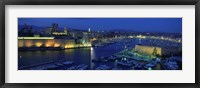Old Port at dusk, Marseille, Bouches-Du-Rhone, Provence-Alpes-Cote Daze, France Fine Art Print