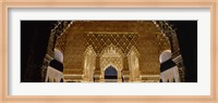 Carving on the wall of a palace, Court Of Lions, Alhambra, Granada, Andalusia, Spain Fine Art Print