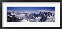 High angle view of a mountain range, Mt Blanc, The Alps, France Fine Art Print