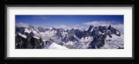 High angle view of a mountain range, Mt Blanc, The Alps, France Fine Art Print