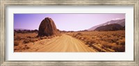 Dirt road passing through an arid landscape, Californian Sierra Nevada, California, USA Fine Art Print