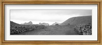 Stone walls on a landscape, Shetland Islands, Scotland Fine Art Print