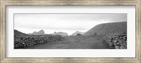 Stone walls on a landscape, Shetland Islands, Scotland Fine Art Print