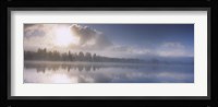 Panoramic view of a river at dawn, Vuoski River, Imatra, Finland Fine Art Print