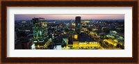 High angle view of a city lit up at night, Ho Chi Minh City, Vietnam Fine Art Print