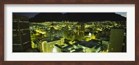 High angle view of a city lit up at night, Cape Town, South Africa Fine Art Print
