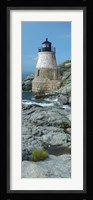 Lighthouse along the sea, Castle Hill Lighthouse, Narraganset Bay, Newport, Rhode Island (vertical) Fine Art Print