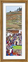 Group of people in a market, Chinchero Market, Andes Mountains, Urubamba Valley, Cuzco, Peru Fine Art Print