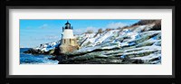 Lighthouse along the sea, Castle Hill Lighthouse, Narraganset Bay, Newport, Rhode Island (horizontal) Fine Art Print