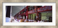 Large group of people sitting in a cafe, Istanbul, Turkey Fine Art Print