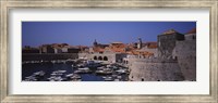 High angle view of boats at a port, Old port, Dubrovnik, Croatia Fine Art Print