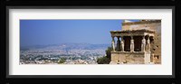 City viewed from a temple, Erechtheion, Acropolis, Athens, Greece Fine Art Print
