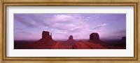 Buttes at sunset, The Mittens, Merrick Butte, Monument Valley, Arizona, USA Fine Art Print