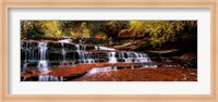 Waterfall in a forest, North Creek, Zion National Park, Utah, USA Fine Art Print