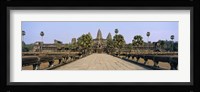 Path leading towards an old temple, Angkor Wat, Siem Reap, Cambodia Fine Art Print