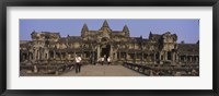 Tourists walking in front of an old temple, Angkor Wat, Siem Reap, Cambodia Fine Art Print