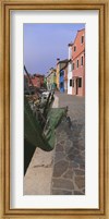 Houses along a road, Burano, Venetian Lagoon, Italy Fine Art Print