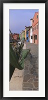 Houses along a road, Burano, Venetian Lagoon, Italy Fine Art Print