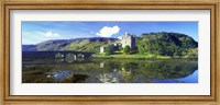 Reflection of a castle and a mountain in water, Eilean Donan Castle, Loch Duich, Scotland Fine Art Print