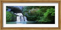 Waterfall in a forest, Lison River, Jura, France Fine Art Print