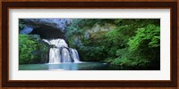 Waterfall in a forest, Lison River, Jura, France Fine Art Print