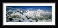 Mountains covered with snow, Matterhorn, Switzerland Fine Art Print