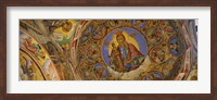 Fresco on the ceiling of a monastery, Rila Monastery, Bulgaria Fine Art Print